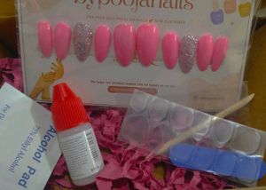 Press-On Nail Set - Pink &amp; Glitter