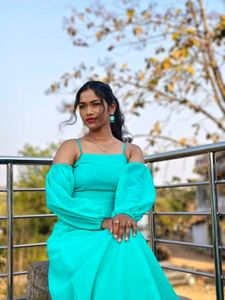 Elegant Teal Off-Shoulder Gown