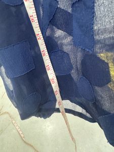 Sheer Blue Geometric Pattern Top