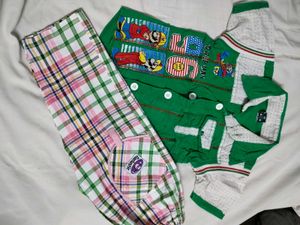 Kids Mario Themed Shirt and Pants Set