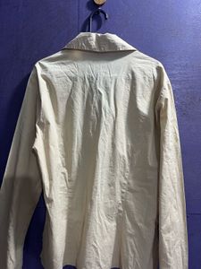 Beige Long Sleeve Button-Down