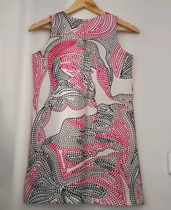 Retro Dot Print V-Neck Top