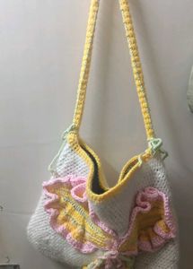 handmade Crochet Butterfly Tote Bag