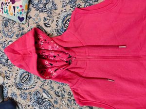 Monte carlo pink sleeveless hooded sweatshirt