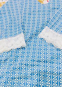 Blue &amp; White Printed Kurta Set