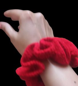 Red Crochet Bracelet Scrunchie