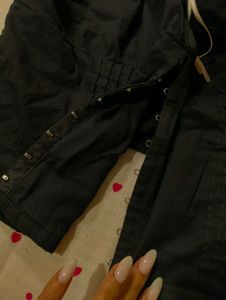 Chic Black Corset Top with Bow Detail
