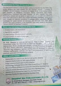 Mathematics Class XII Volume -II