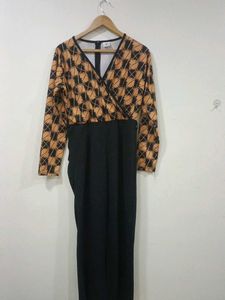 Stylish Geometric Print Top &amp; Black Pants