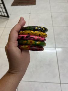 Colorful Hand-Painted Bangles