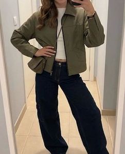 Chic Olive Green Bomber Jacket