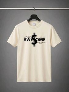 Men’s Oversized Off White Printed T-Shirt