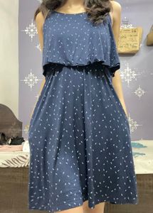 ✨ Dark Blue Floral Dress With Pockets – GAP ✨