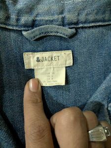 H&amp;M Cropped Denim Biker Jacket