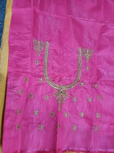 Designer saree with stitched blouse