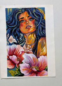 Vibrant Abstract Woman Portrait Painting