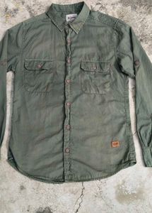 "Roadster Olive Green Casual Shirt