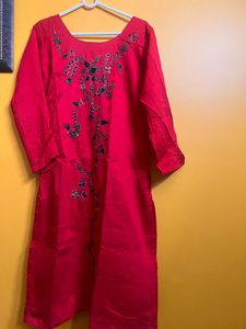 Red And Blue Sharara Set