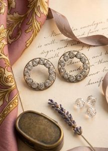 New Vintage Rhinestone Circle Earrings
