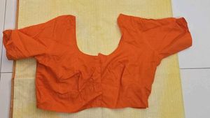 Elegant Orange Silk Saree