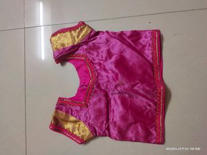Pink Silk Pattu Pavadai/ Lehenga For 1 Yr