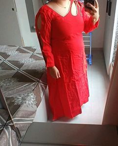 Red Anarkali Kurta