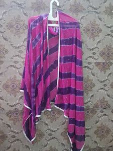 Pink & Purple Striped Dupatta