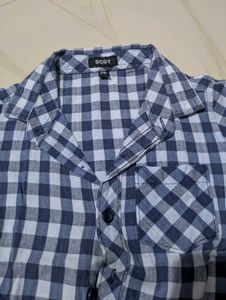 SOOT Blue &amp; White Checked Casual Shirt
