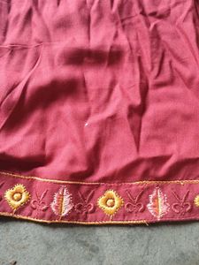 Embroidered Maroon Kurta
