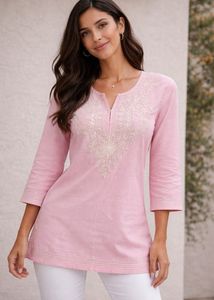 Embroidered Pink Kurta