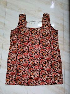 Paisley Print Kurta with Tassel Detail