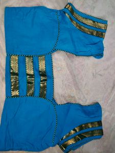 Teal &amp; Gold Embroidered Kurti