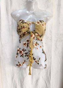 69. Sheer Floral Tube Top