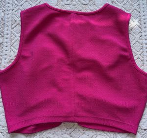 Chic Ruched Pink Crop Top