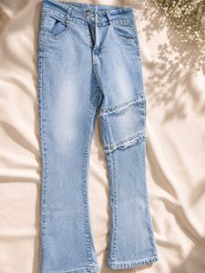 Light Wash Distressed Flare Jeans