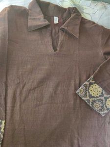 VINTAGE BROWN LINEN SHIRT