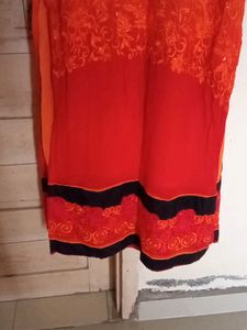 Orange Kurta With Dupatta