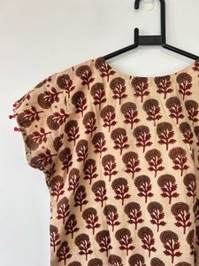 Ajrakh Handblock Natural Dye Print Casual Kurti