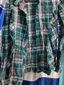 Green Plaid Button-Up Shirt