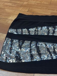 Sparkly Sequin Mini Skirt with animal print