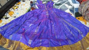 NEW Elegant Blue &amp; Gold Ethnic Gown