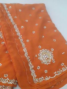 Elegant Orange Sequin Saree