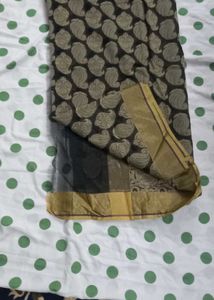 Paisley Print Saree with Gold Border