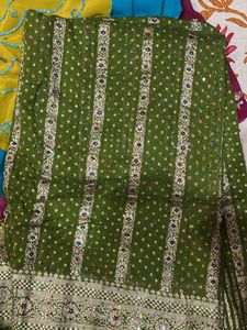 Beautiful Green Saree with Embellishments