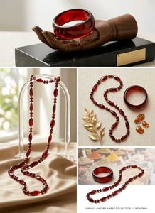 Sale_Retro Beautiful Brown Beaded Necklace & Kada