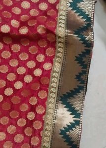 Beautiful Maroon &amp; Gold Dress Material