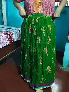 Green Floral Print Fabric