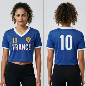 France Soccer Jersey Crop Top