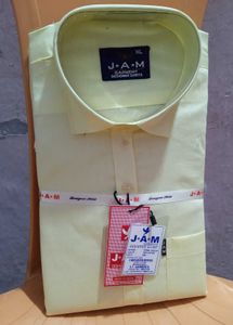 J&A*M Designer Light Yellow Shirt