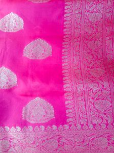 Vibrant Pink Woven Banarasi Silk Saree